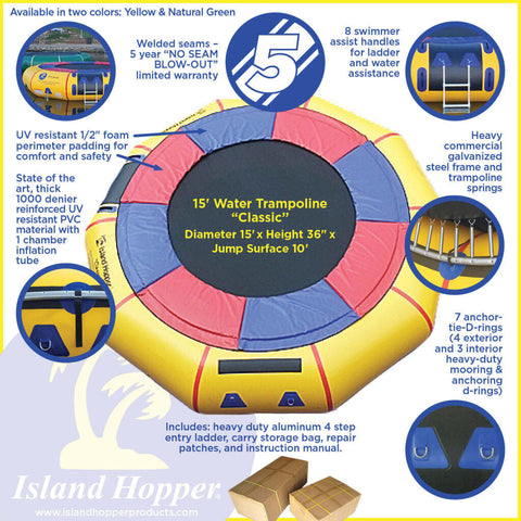 Image of 15' Island Hopper "Classic" Premium Water Trampoline