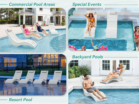 Image of AquaCurve™ AquaWave Sun Shelf Chairs for In-Pool Use