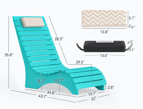Image of AquaCurve™ AquaWave Pool Loungers in Water for Compact Tanning Ledges with Side Table