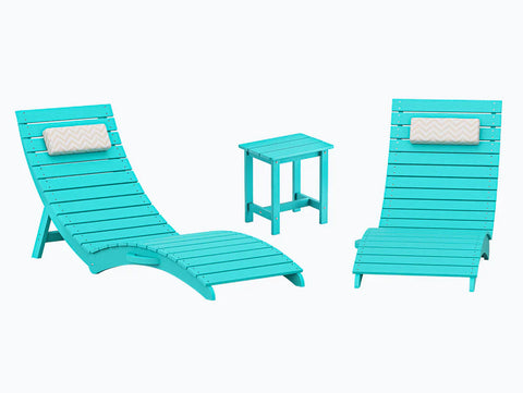 Image of AquaCurve™ AquaWave Pre-Assembled Folding Pool Lounge Chair for Tanning Ledge