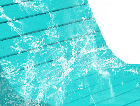 Image of AquaCurve™ AquaWave Pool Loungers in Water for Compact Tanning Ledges with Side Table