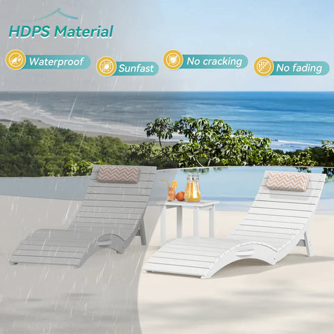 Image of AquaCurve™ AquaWave Pre-Assembled Folding Pool Lounge Chair for Tanning Ledge
