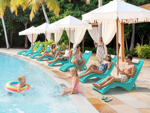 Image of AquaCurve™ AquaWave Sun Shelf Chairs for In-Pool Use
