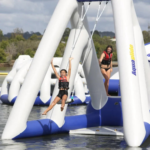 Image of Aquaglide Catapult Inflatable Water Park with Trapeze-Style Swing