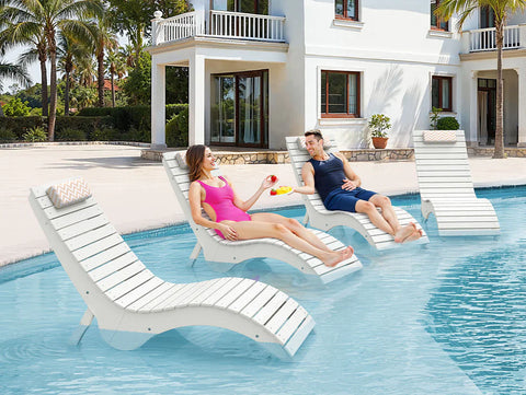 Image of AquaCurve™ AquaWave Sun Shelf Chairs for In-Pool Use