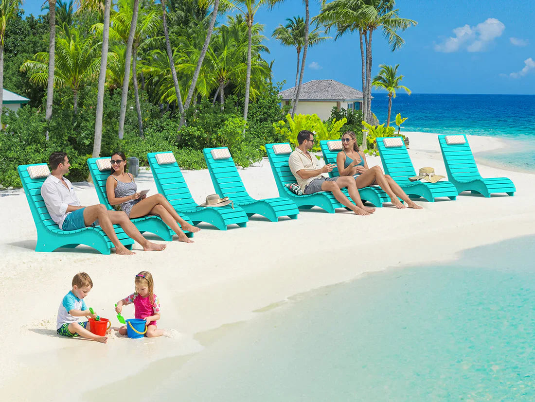 AquaCurve™ AquaWave Pool Loungers in Water for Compact Tanning Ledges with Side Table
