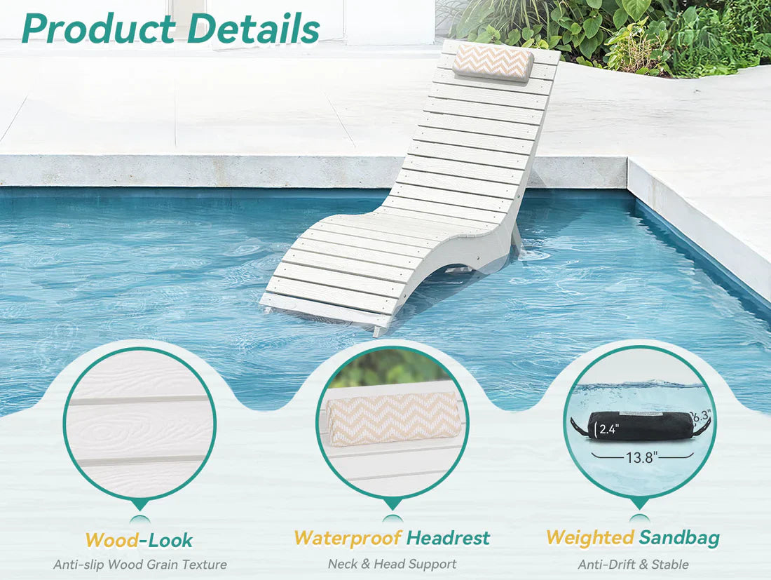 AquaCurve™ AquaWave Sun Shelf Chairs for In-Pool Use