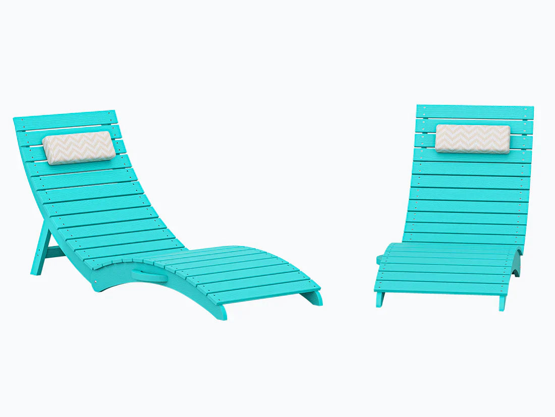 AquaCurve™ AquaWave Pre-Assembled Folding Pool Lounge Chair for Tanning Ledge