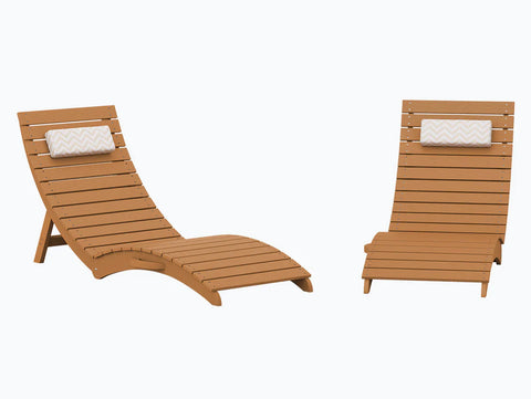 Image of AquaCurve™ AquaWave Pre-Assembled Folding Pool Lounge Chair for Tanning Ledge