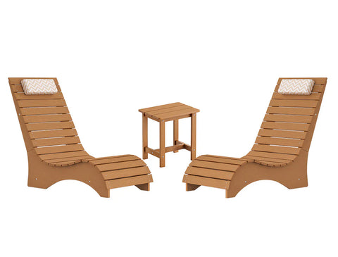 Image of AquaCurve™ AquaWave Pool Loungers in Water for Compact Tanning Ledges with Side Table