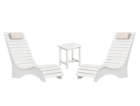 Image of AquaCurve™ AquaWave Pool Loungers in Water for Compact Tanning Ledges with Side Table