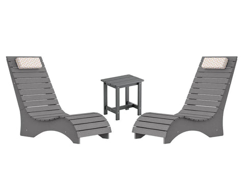 Image of AquaCurve™ AquaWave Pool Loungers in Water for Compact Tanning Ledges with Side Table