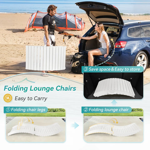 Image of AquaCurve™ AquaWave Pre-Assembled Folding Pool Lounge Chair for Tanning Ledge