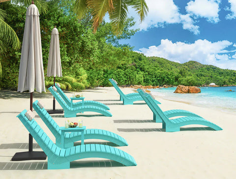 Image of AquaCurve™ AquaWave In-Pool Chaise Lounge Chair and Table for Spacious Tanning Ledges