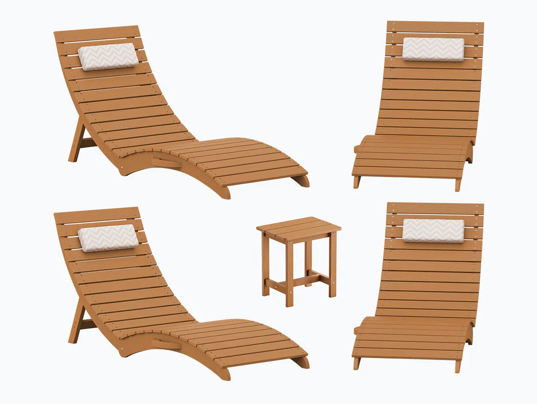 AquaCurve™ AquaWave Pre-Assembled Folding Pool Lounge Chair for Tanning Ledge