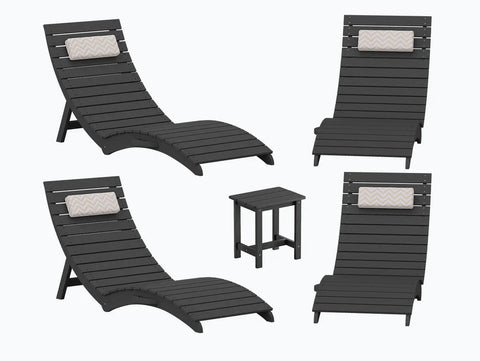 Image of AquaCurve™ AquaWave Pre-Assembled Folding Pool Lounge Chair for Tanning Ledge