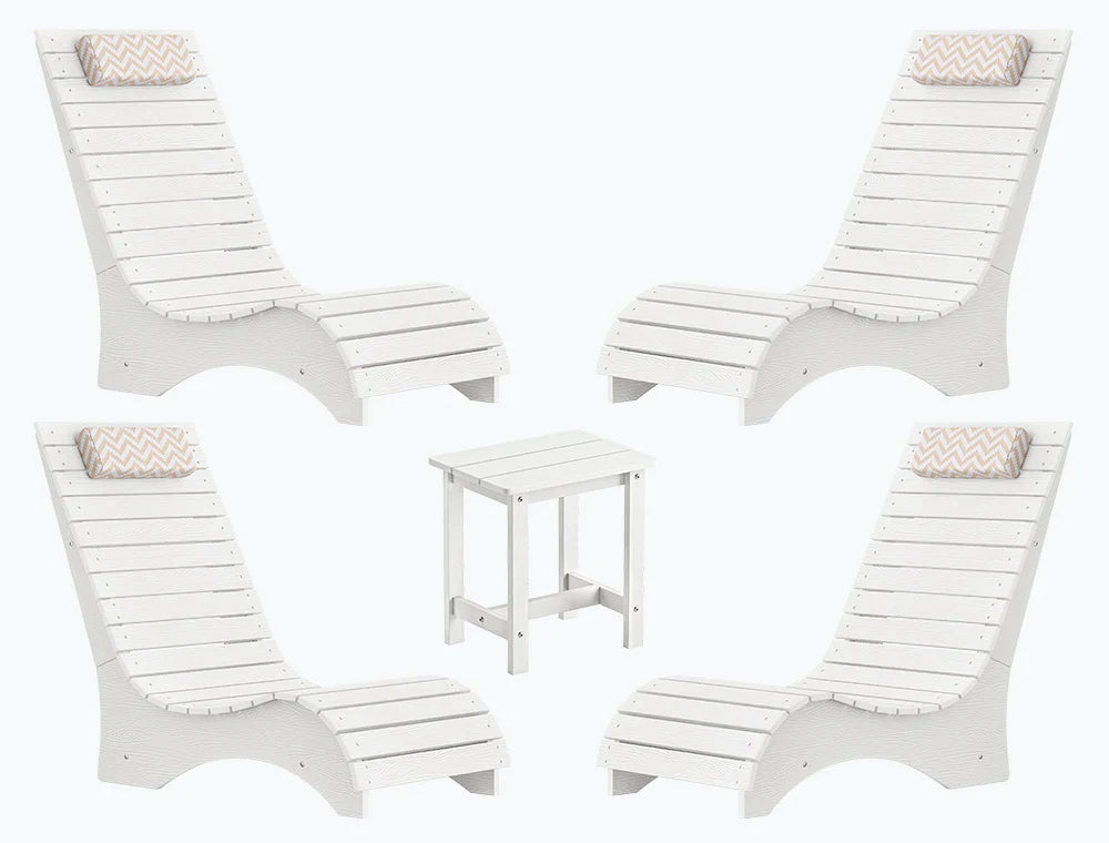 AquaCurve™ AquaWave Pool Loungers in Water for Compact Tanning Ledges with Side Table