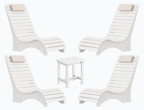 Image of AquaCurve™ AquaWave Pool Loungers in Water for Compact Tanning Ledges with Side Table