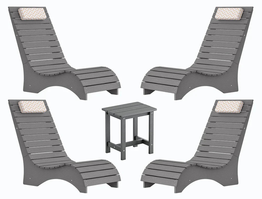 AquaCurve™ AquaWave Pool Loungers in Water for Compact Tanning Ledges with Side Table