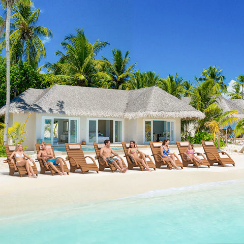 Image of AquaCurve™ AquaWave In-Pool Lounge Chair with Armrests & Cup Holder for Tanning Ledge and Sun Shelf