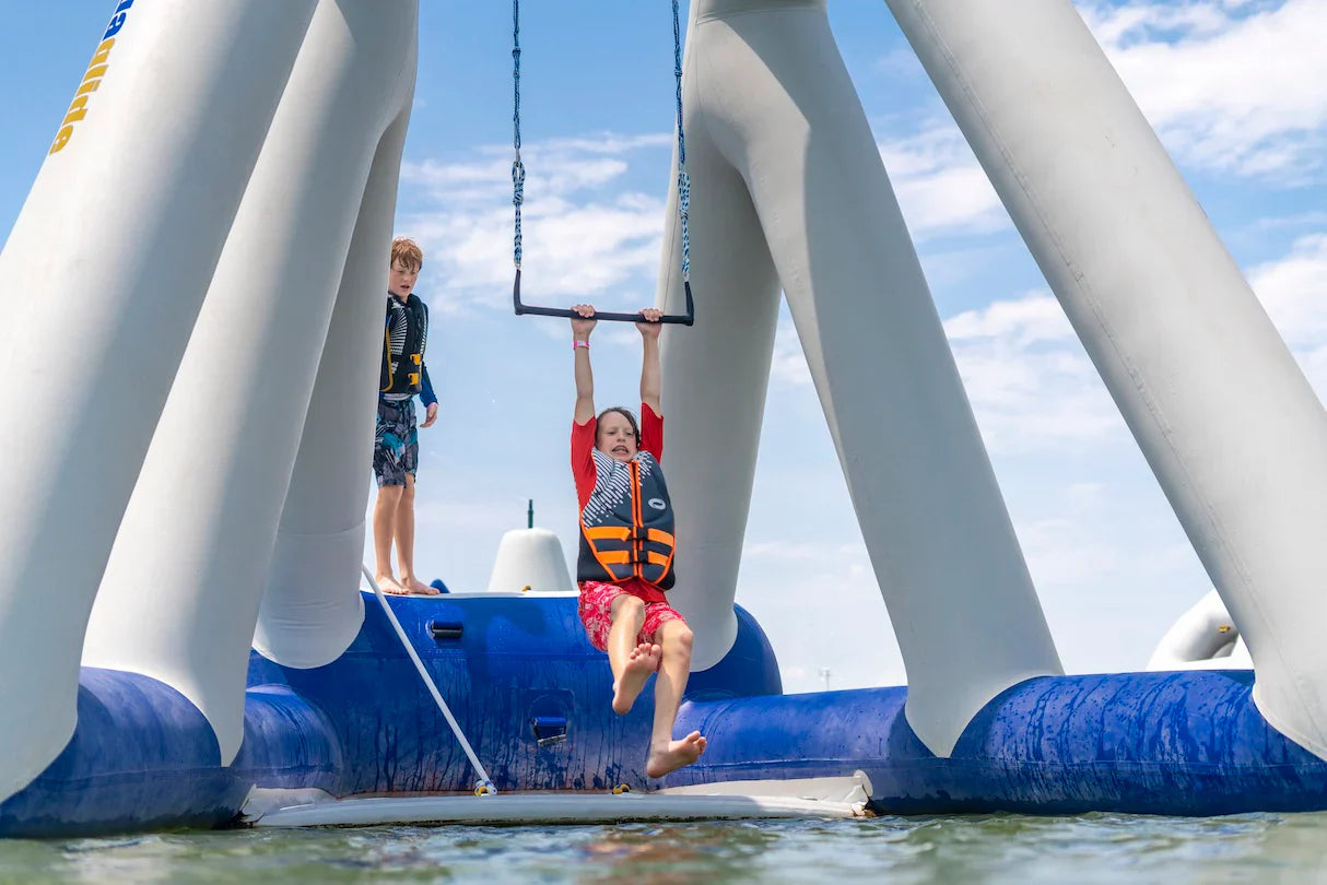 Aquaglide Catapult Inflatable Water Park with Trapeze-Style Swing