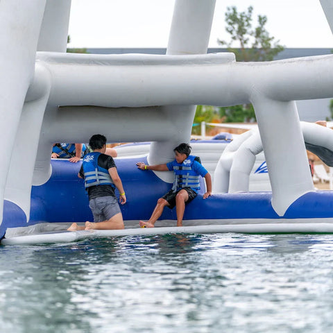 Image of Aquaglide Skyrocket Inflatable Water Park with Trapeze-Style Swing