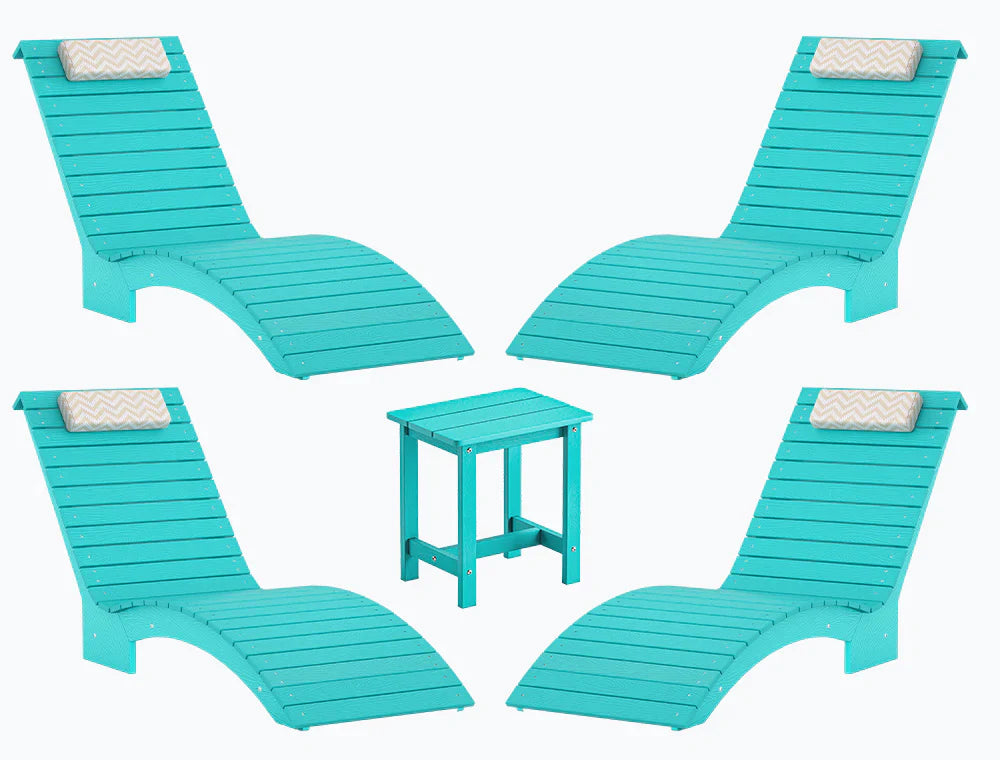 AquaCurve™ AquaWave In-Pool Chaise Lounge Chair and Table for Spacious Tanning Ledges