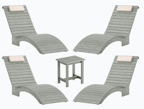 Image of AquaCurve™ AquaWave In-Pool Chaise Lounge Chair and Table for Spacious Tanning Ledges