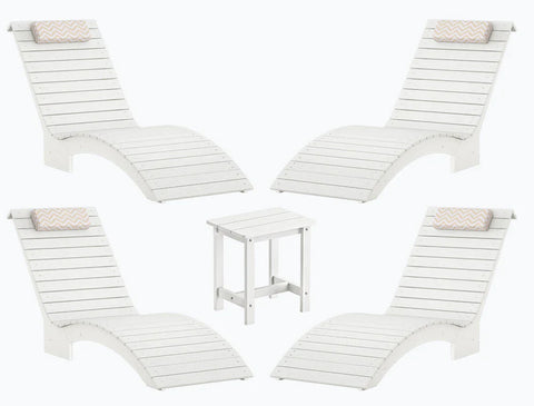 Image of AquaCurve™ AquaWave In-Pool Chaise Lounge Chair and Table for Spacious Tanning Ledges
