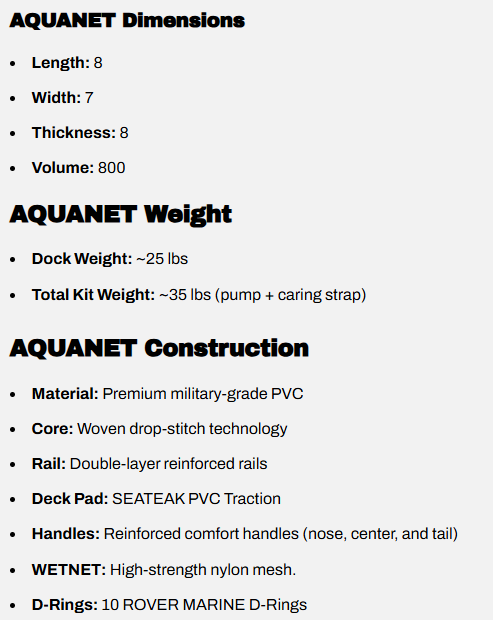 Pop Board Co PopUp AquaNet 8' - Inflatable Lounging Platform with Mesh Net