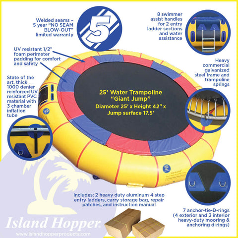 Image of 25' Island Hopper "Giant Jump" Premium Water Trampoline