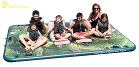 Island Hopper 10′ Lakeside Tropical Graphic Series Inflatable Floating Dock and Bouncer Slide